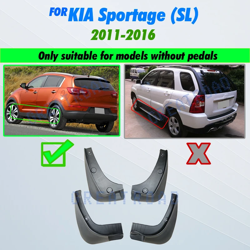 Set Gegoten Auto Spatlappen Voor Kia Sportage 2017 2018 2019 QL Spatlappen Splash Guards Mud Flap Spatborden Spatbord Voor achter Styling kopen vanaf een prijs van 9.75