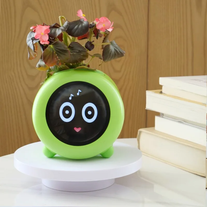 Huacifang Emotional Plants Intelligent Flowerpot LED Screen Real-time Status Display Interactive Robot Pet Desk Decoration Gift