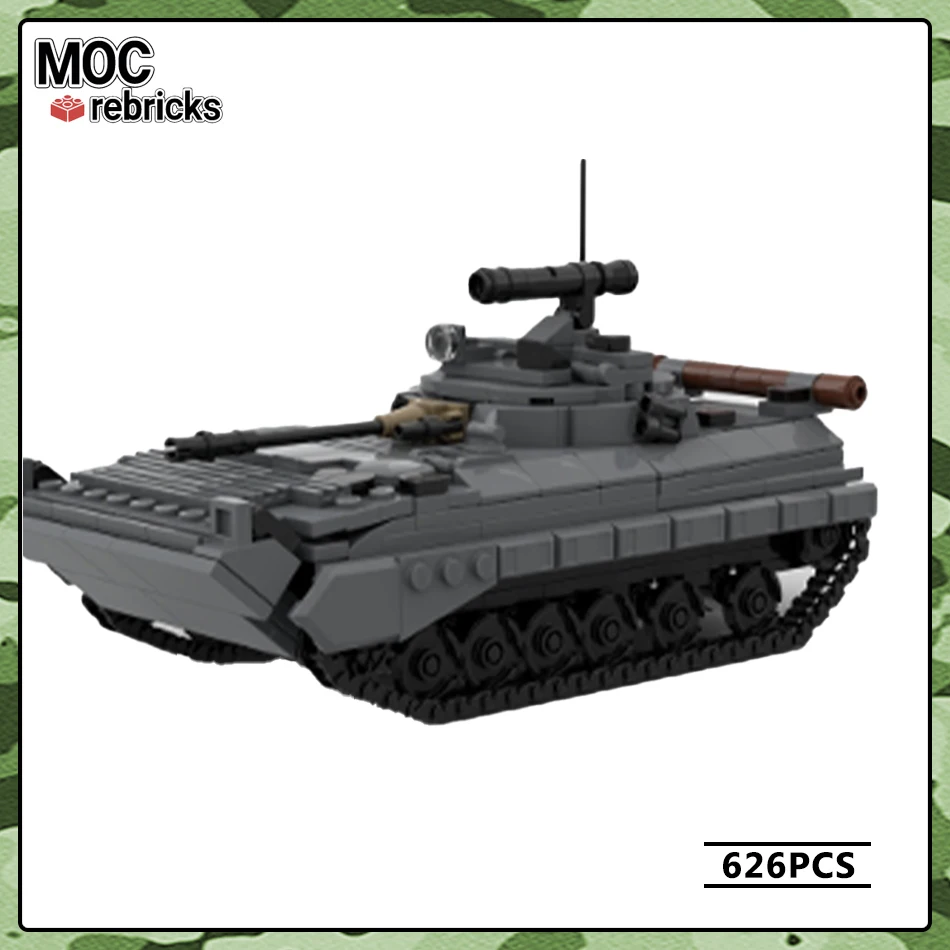 

Конструктор Военный автомобиль серии BMP 2 Tank MOC, модель «сделай сам», пазл, оригинальная образовательная коллекция, эксперты, игрушки из кубиков WW2