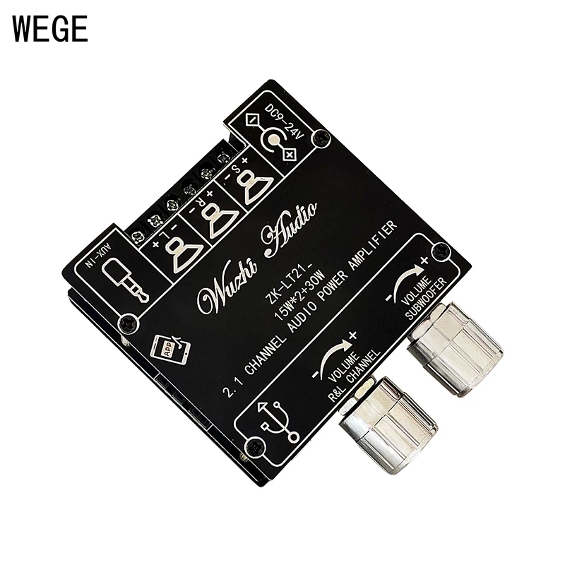 WEGE ZK-152 152T 302 302T LT21 2.1 2.0 Channel 2x15W 2x30W BT Audio Power Amplifier Subwoofer Bass Treble AMP Wuzhi Audio APP audio amplifier board
