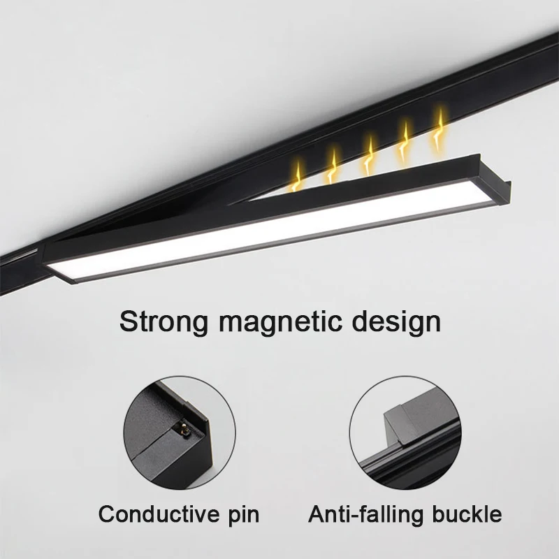 Smart Magnet Track Rail Lights Home Tuya Dimming Centralized Control Ultra-Thin Ceiling Mount 48V Magnetic Track Light System