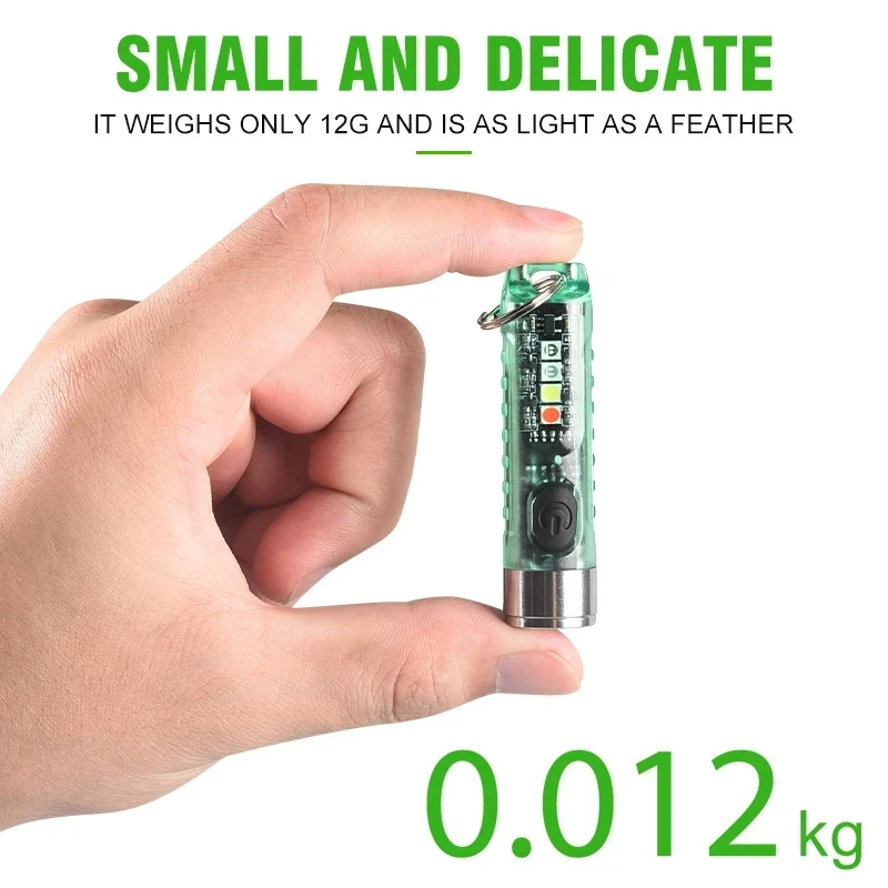 다기능 미니 EDC LED 손전등, 휴대용 키체인 라이트, 마그네틱 토치, USB 충전식 UV 램프, 비상 캠핑 랜턴