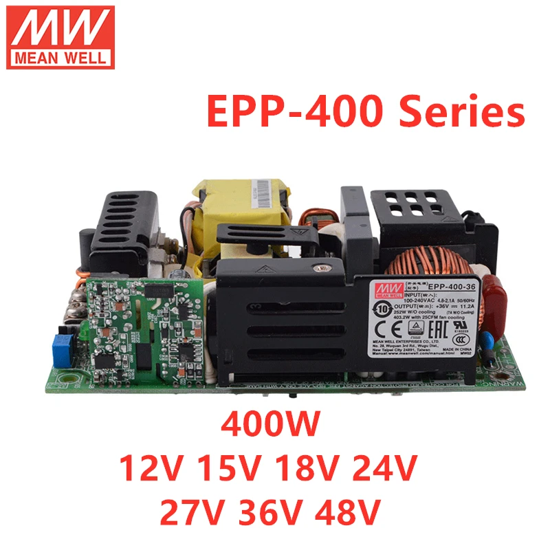 

MEAN WELL PCB Style EPP-300 EPP-400 EPP-500 Series AC-DC Module Type Power Supply with PFC Function 12V 15V 24V 27V 36V 48V