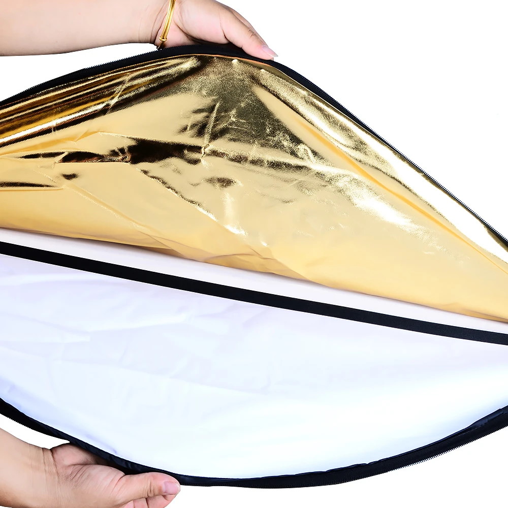 RF01 24" Reflector 2in1 30CM 60CM 80CM 110CM Silver White Gold Portable Collapsible Soft Light Round Photography for Studio 5in1 photography reflector