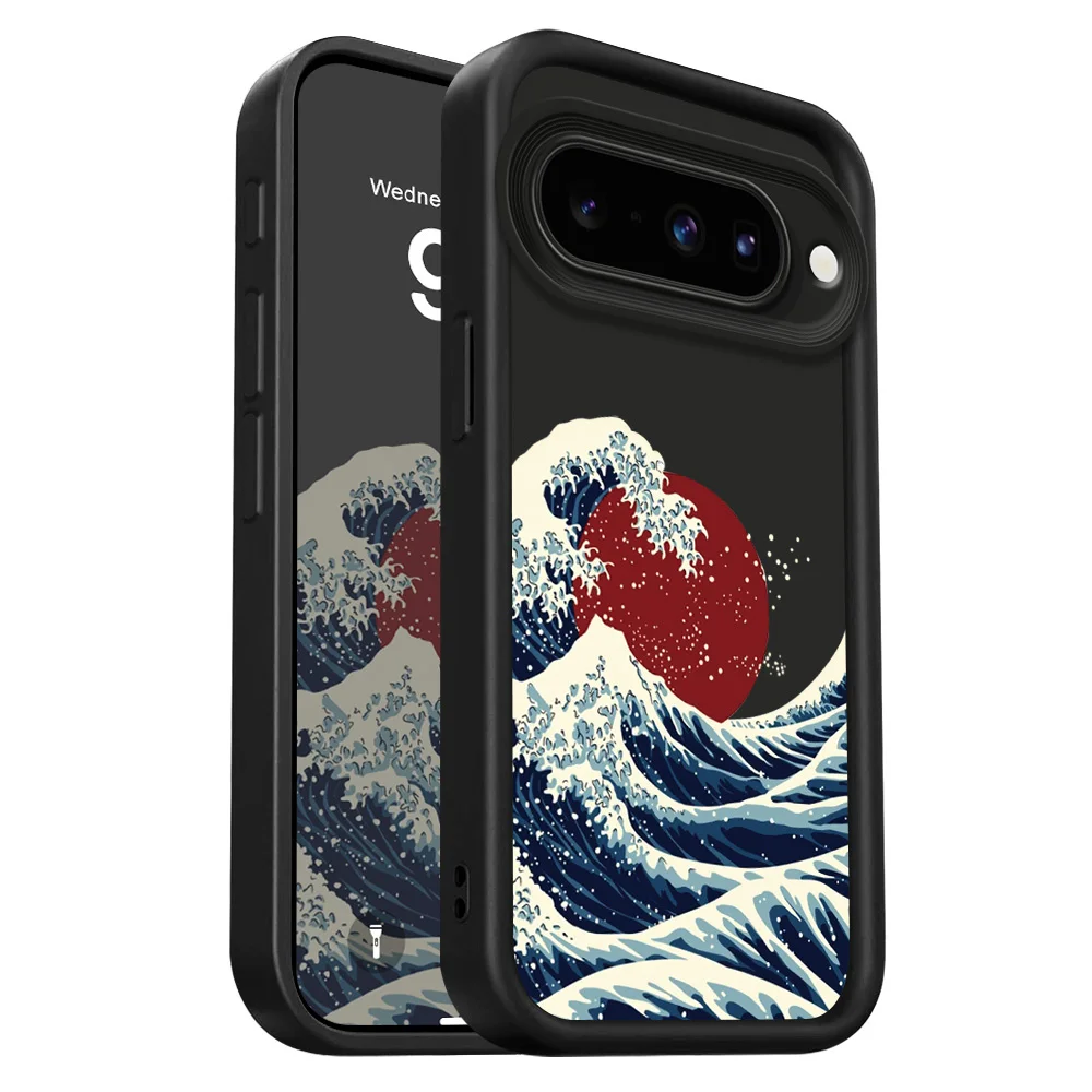 Red Sun Waves Staircase Soft Phone Case Cover