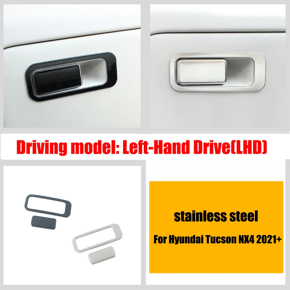 

For Hyundai Tucson NX4 2021 2022 Stainless steel Car copilot glove Box handle bowl Cover Trim Sticker Car Styling Accessories