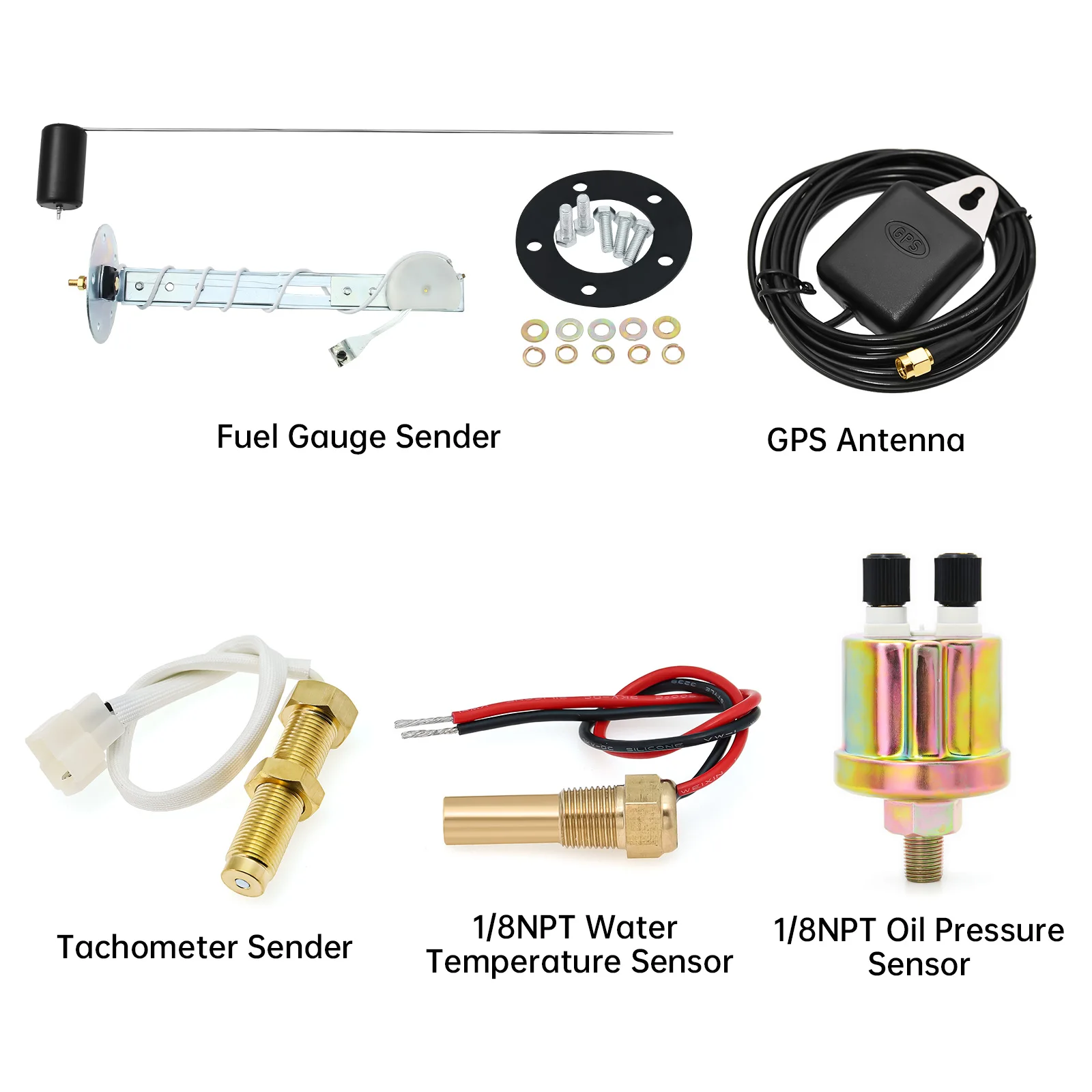 Compteur de vitesse GPS étanche 6 en 1, 85mm, avec antenne, niveau de carburant, température de l'eau, pression d'huile, avec alarme, pour voiture, bateau, Marine, moto