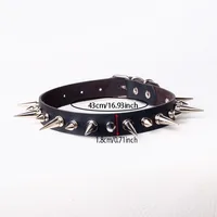 Punk Long Spike tour de cou Faux cuir collier pour femmes hommes Cool gros Rivets clouté Chocker Goth Style collier accessoires 2025 5