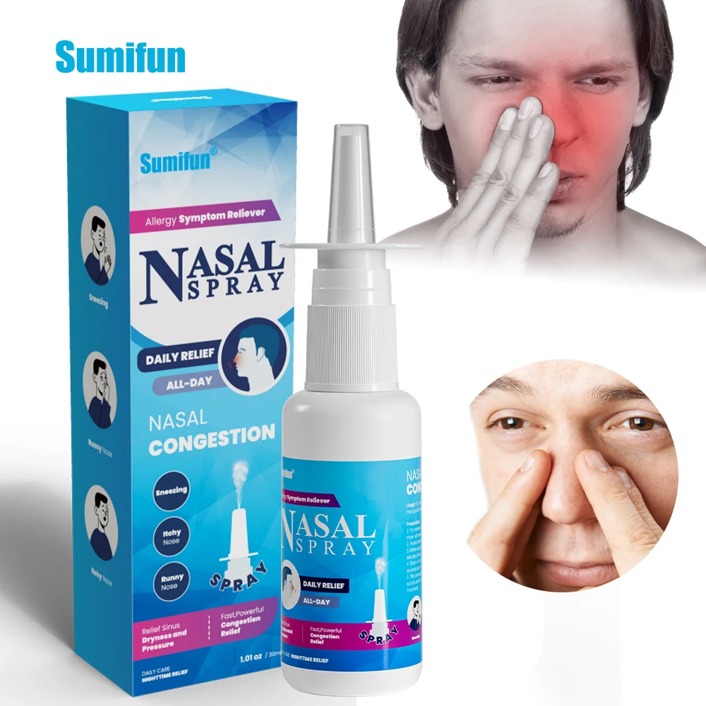 

30ml Sumifun Rhinitis Spray Nasal Inhaler Treat Sinusitis Cold Nasal Congestion Cream Breathe Easily Nose Refreshing Plaster