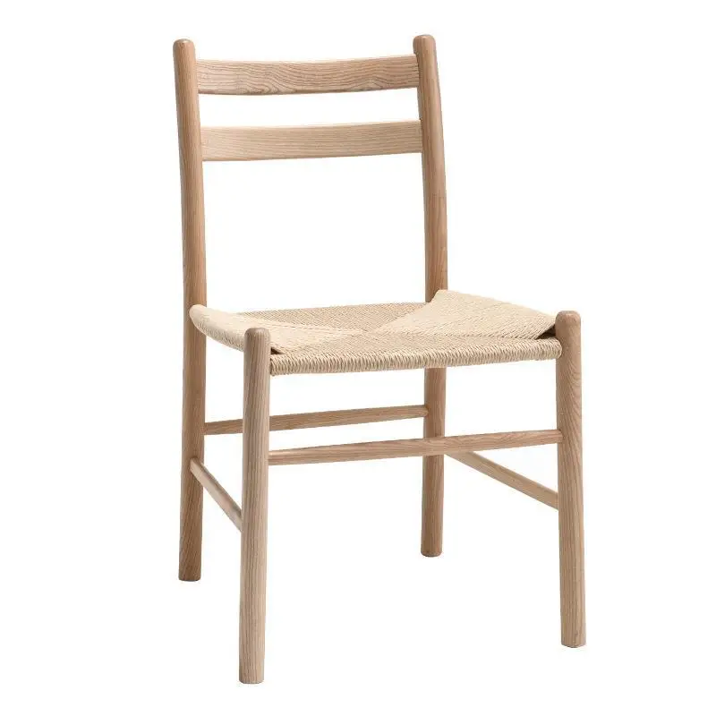 

Modern Dining Room Chairs with Natural Rattan Seat Solid Oak Wood Chair Furniture in Natural/Walnut Finish Wooden Dining Chair