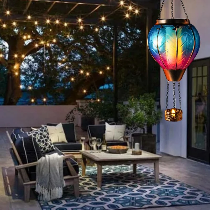 

Art & Gift Solar Hot Air Balloon Lantern Hanging Solar Lantern Hanging Solar-Powered LED Lights Waterproof Portable Decorative