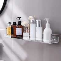 Acrylic Bathroom Shelves Wall Mounted Shower Shelve No Drilling Adhesive Thick Clear Storage & Display Shelves, Bathroom 2