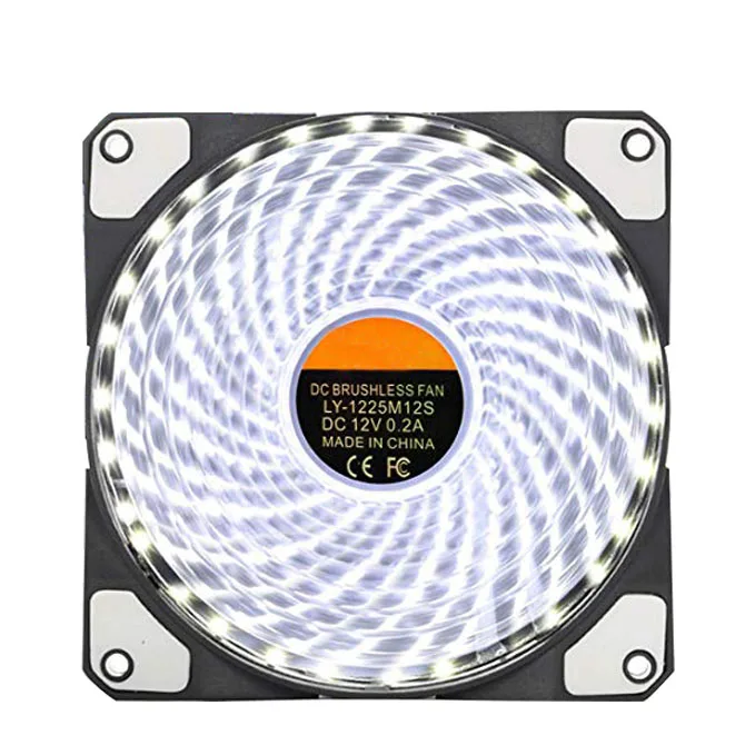 Ultra Silent LED PC Case Cooling Fan with Anti-Vibration Pads