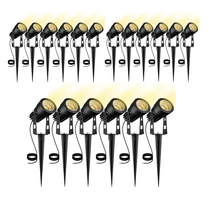 Home 6-12PCS LED Garden Lighting 5W Outdoor Spike Lawn Lamp Waterproof Lighting Spotlights AC110V220V DC12V24V 0.5 Meter Wire lawn lamp garden lighting