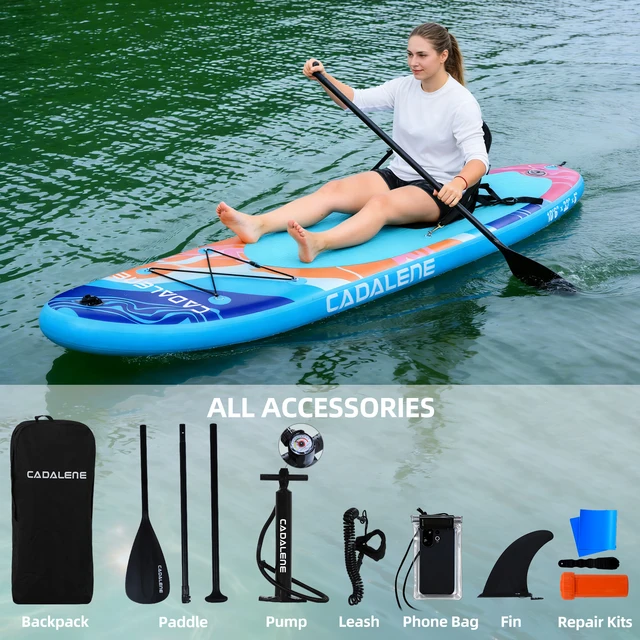 CADALENE Inflatable Stand Up Paddle Board, 10' 6" SUP PaddleBoard for Adults & Youth, with Camera Mount & Premium Accessories