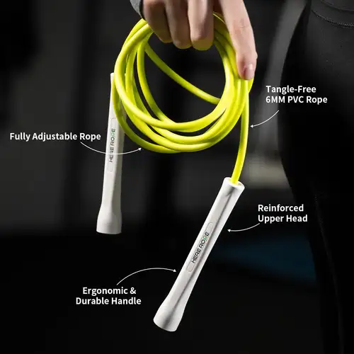 6MM PVC Jump Rope for Men & Women Fitness, Speed, Cardio Training, Adjustable Skipping Rope with Unbreakable Handles - Image 2