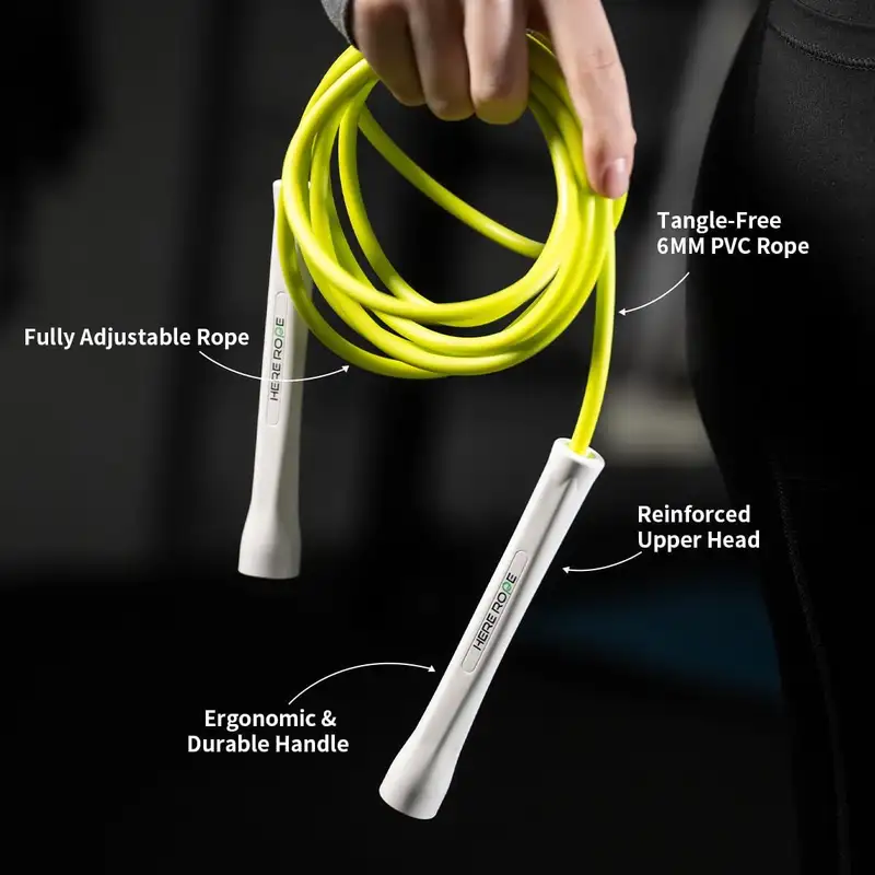 6MM PVC Jump Rope for Men & Women Fitness, Speed, Cardio Training, Adjustable Skipping Rope with Unbreakable Handles - Image 2