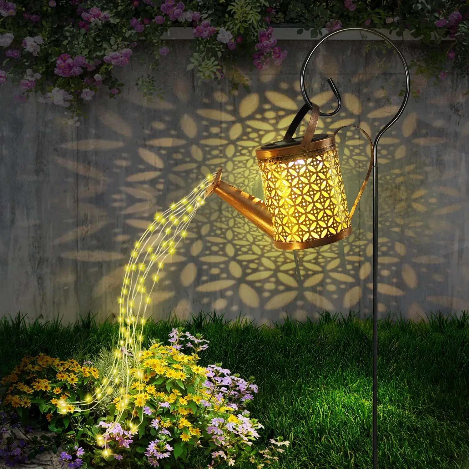 Solar Watering Can with Lights Outdoor
