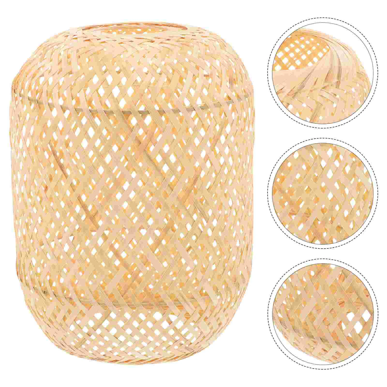 

Bamboo Pendant Lamp Shade Rattan Woven Chandelier Light Cover Weave Light Bulb Cage Guard Chinese Japanese Style Hanging