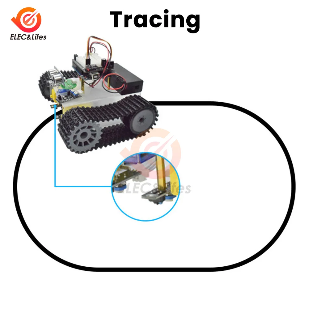 Komplet robot tenk Arduino Uno sa Bluetooth-om, izbegavanje prepreka, praćenje