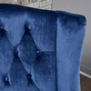 High-Back Velvet Club Chair Upholstered Wingback Chair Navy Blue 5