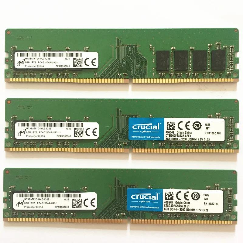 Micron crucial ddr4 8gb 3200mhz desktop rams memoria DDR4 8GB 1RX8