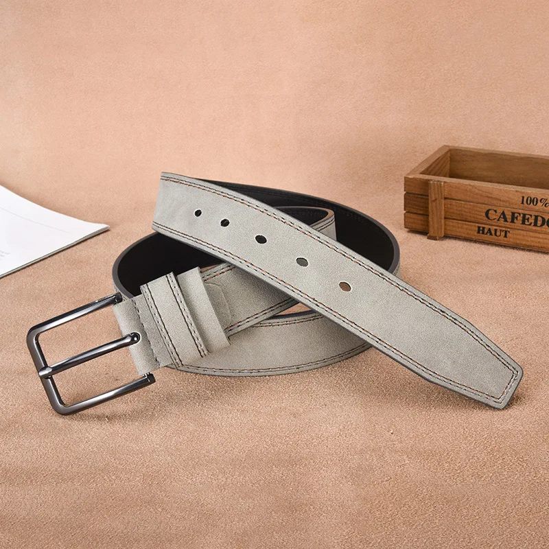 Mens Dress Belt New Men's Luxury Business Universal Alloy Buckle Leather Belt Cross-Border Bestseller Casual Fashion Accessory - 2