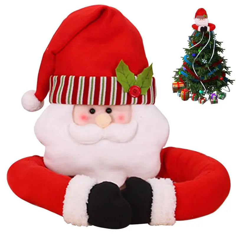 

Christmas Tree Hugger Santa Claus Snowman Cute Tree Hugger Plush Christmas Tree Top Decoration For Living Room Office School