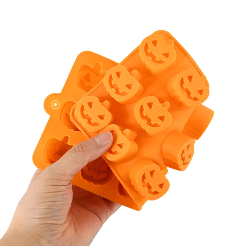 Halloween Pumpkin Silicone Mold Ghost Bat Chocolate Cookie Candy Mould Halloween Party DIY Baking Tools Cake Decoration Ice Mold
