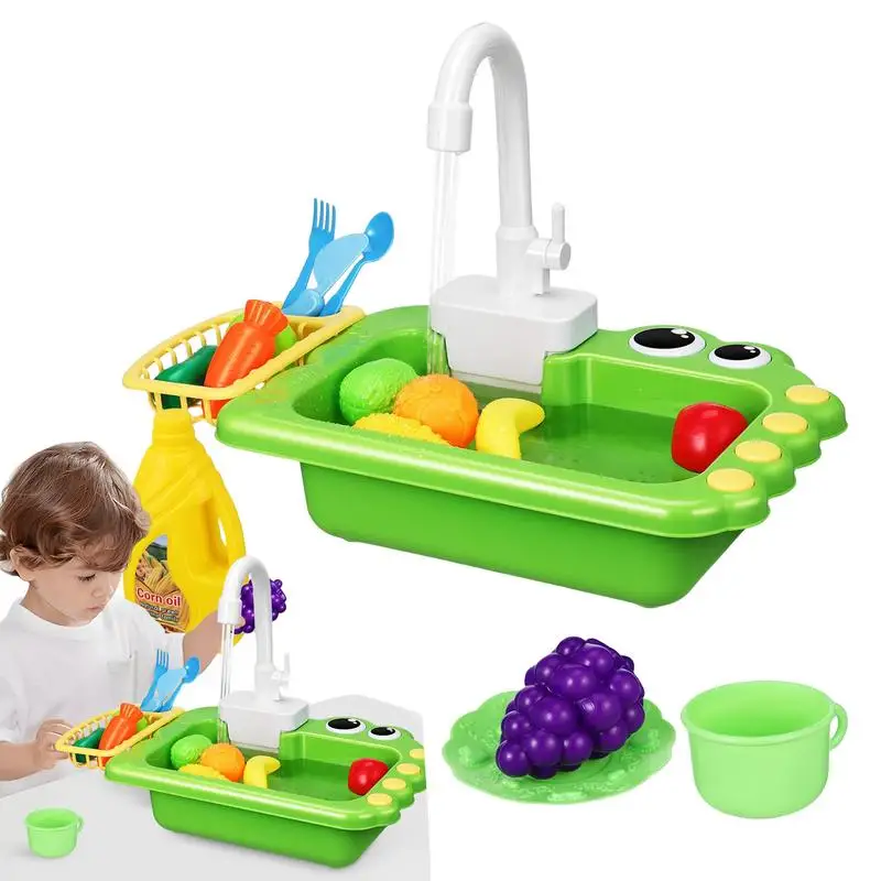 

Toddler Kitchen Sink Toys Electric Toddler Kitchen Sink Playing Set With Running Water Role Play Sink Set Kids Pretend Role Play