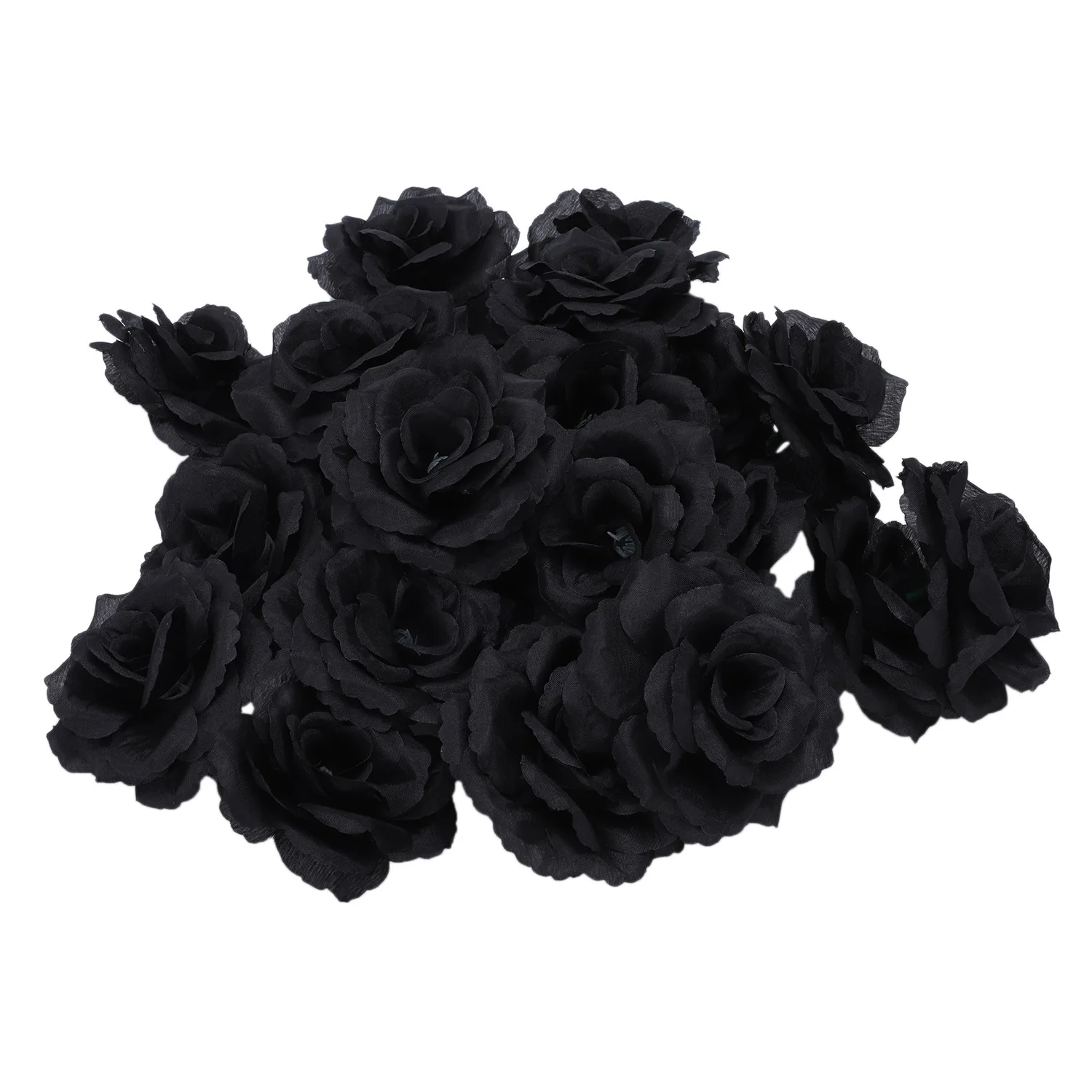 20 Pcs Black Rose Artificial Silk Flower Party Wedding House Office Garden Decor Diy