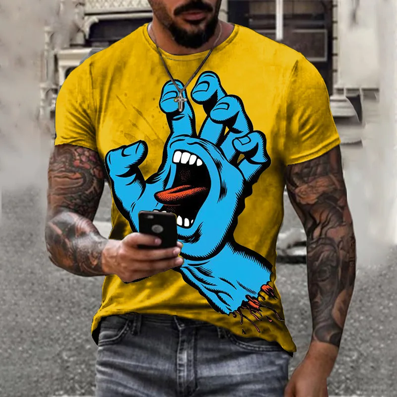 Camiseta con estampado 3D de monstruo gigante para ropa deportiva divertida de manga corta estilo callejero, Hip Hop, moda de verano| | - AliExpress