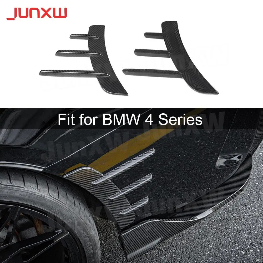 

Сухой Углерод 2 шт. для BMW 4 серии G22 G23 купе 2021 + задние бамперы юбка на вентиляционное отверстие отделка спойлер канаты разветвители автомобильные аксессуары