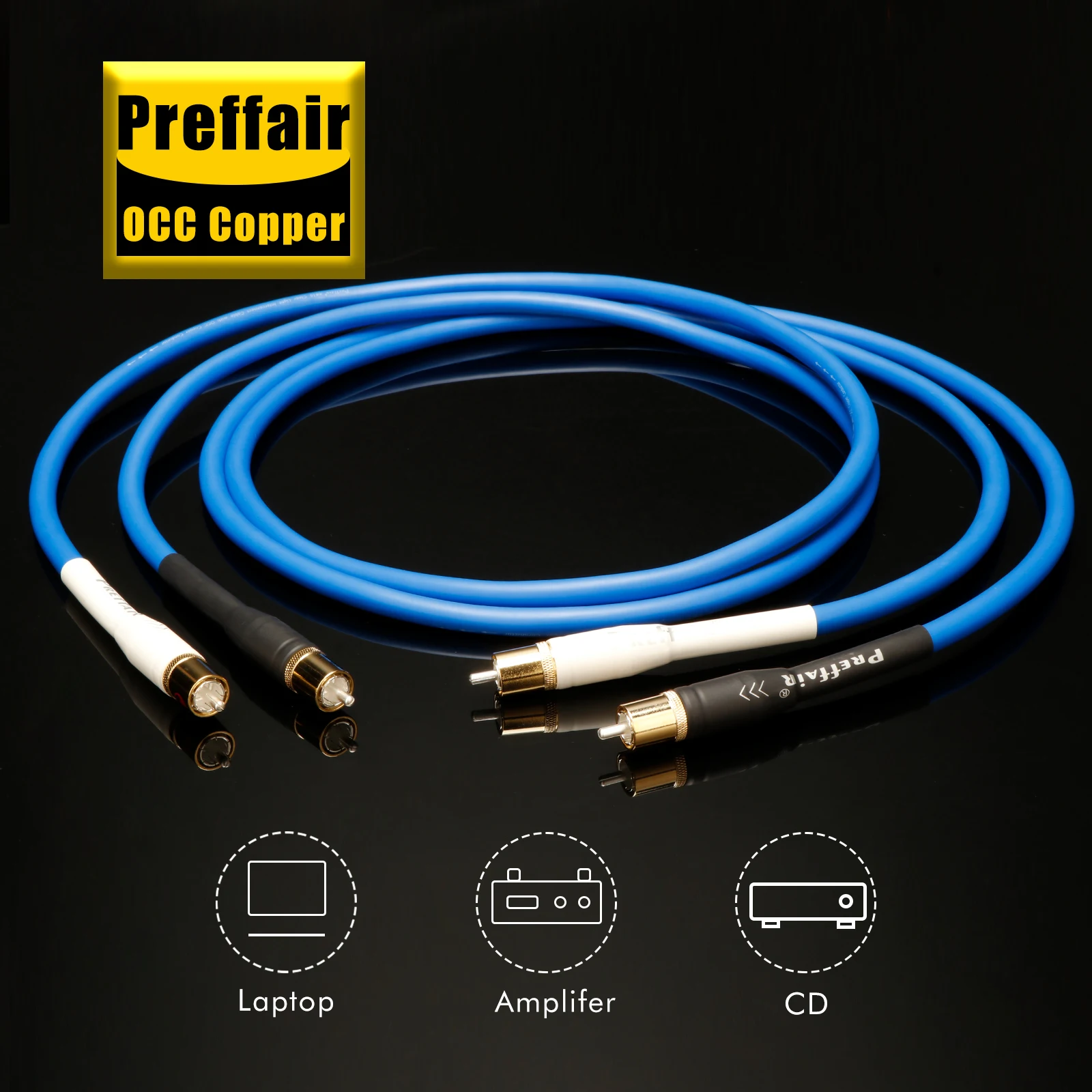 Preffair XLR/RCA symmetrisches Kabel 3Pin XLR Stecker Interconnect Audiokabel RCA Signalkabel (ein Paar) – Detail 7