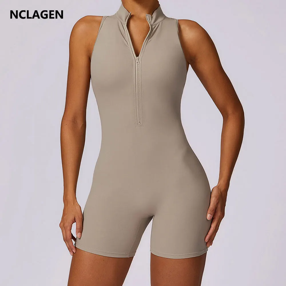 Women's Backless Zipper Yoga Jumpsuit 2