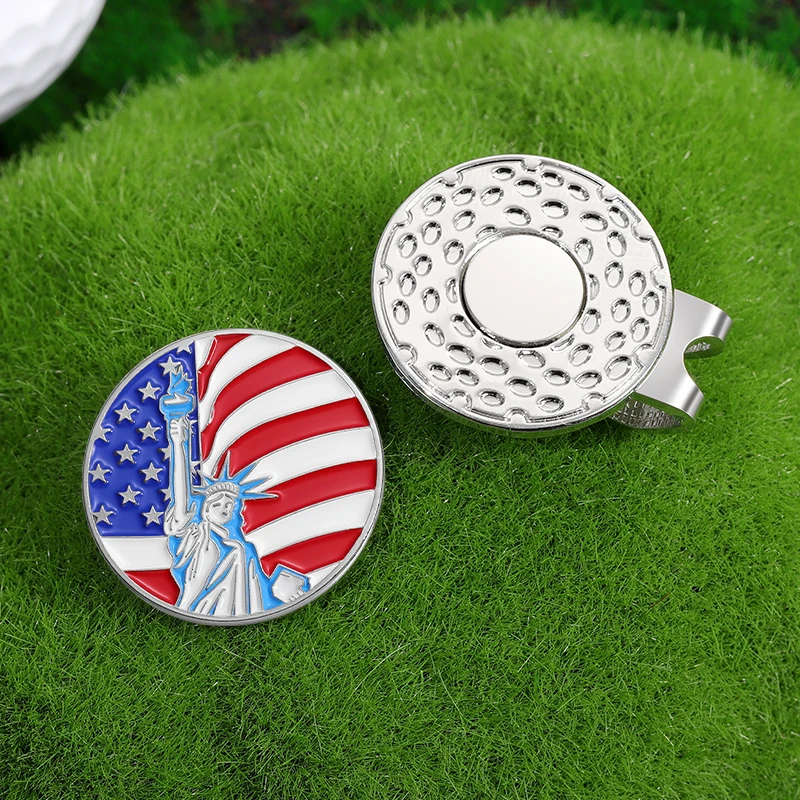 Golf Ball Marker Cap Clips Statue of Liberty Sport Baseball Hat Metal Magnetic Clips Accessories Gift Clothing Golf Supplies
