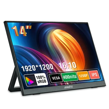 Anmite 14 Inch Touch Screen Portable Monitor 16:10 400cd/m2 Gaming