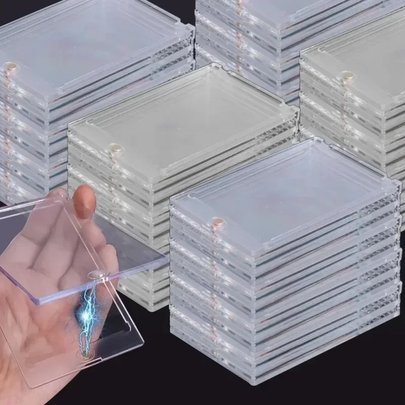 1/10Set 35Pt Strong Magnetic Card Holders Case Clear Acrylic Stands for Kpop 3inch Sports idol Photo Card Trading Display Sleeve 2