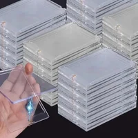 1/10Set 35Pt Strong Magnetic Card Holders Case Clear Acrylic Stands for Kpop 3inch Sports idol Photo Card Trading Display Sleeve 2