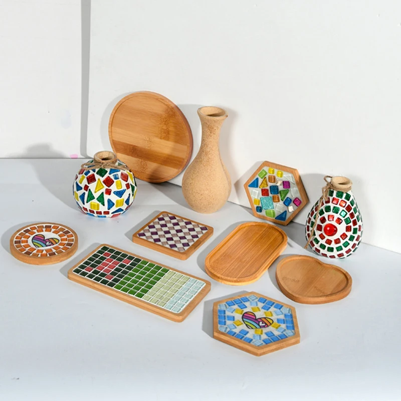 Wooden Soap Dispenser Tray Vanity Countertop Bottles Organizer Holder Round Square Candles Jewelry Storage Tray For Bathroom 3