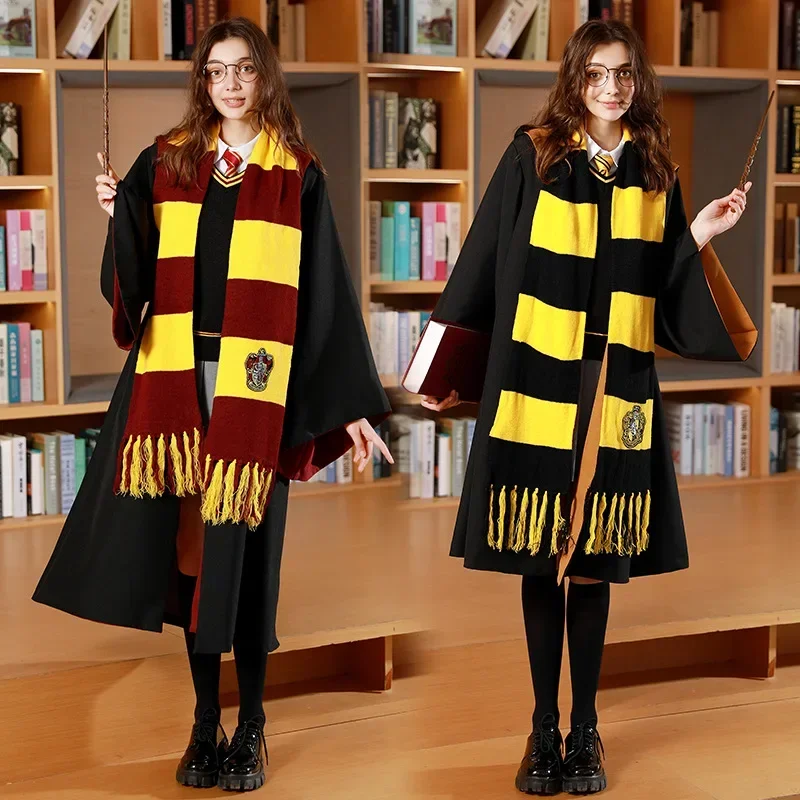Scarf Harries Student Campus CosPlay Gryffindor Hufflepuff College Badge Scarves Acrylic Potters Halloween Christmas Anime Gift