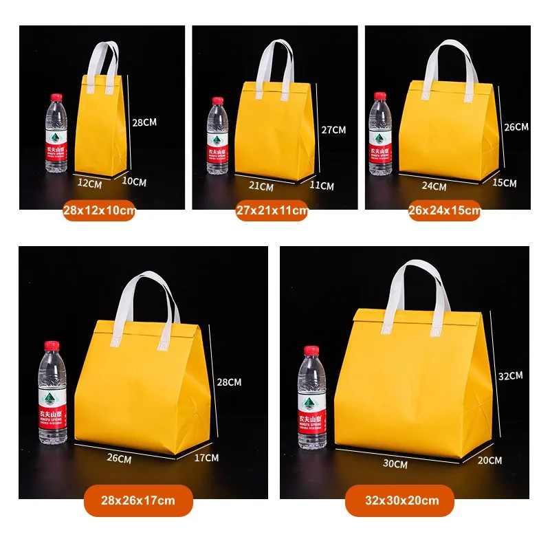 StoBag 25pcs Non-woven Tote Bags Portable Fabric Food Drinks Cake Packaging Keep Warm Cold Delivery Insulation Reusable Pouches 5
