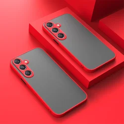 Shockproof Armor Matte Back Phone Case with Enhanced Protection for Galaxy A17 5G (Red)