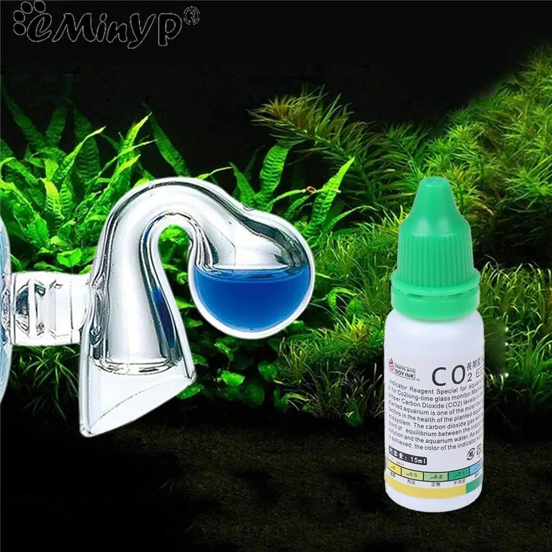 15ml Aquarium CO2 Indicator Solution Fish Tank Long-Term Monitor CO2 Test PH Liquid for Aquatic Plants (Used with Drop Checker)