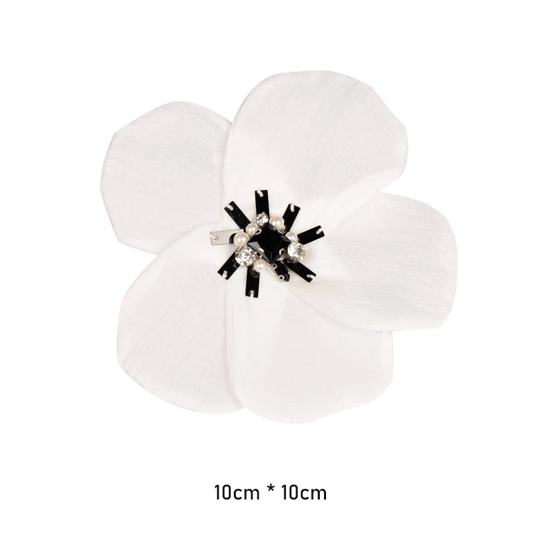 2 Teile/los 10CM Blume mit Perlen Patch Brosche Pin Kleidung Taschen Abzeichen Pins Metall Broschen für Schuhe Abzeichen Applique für DIY – Detail 3