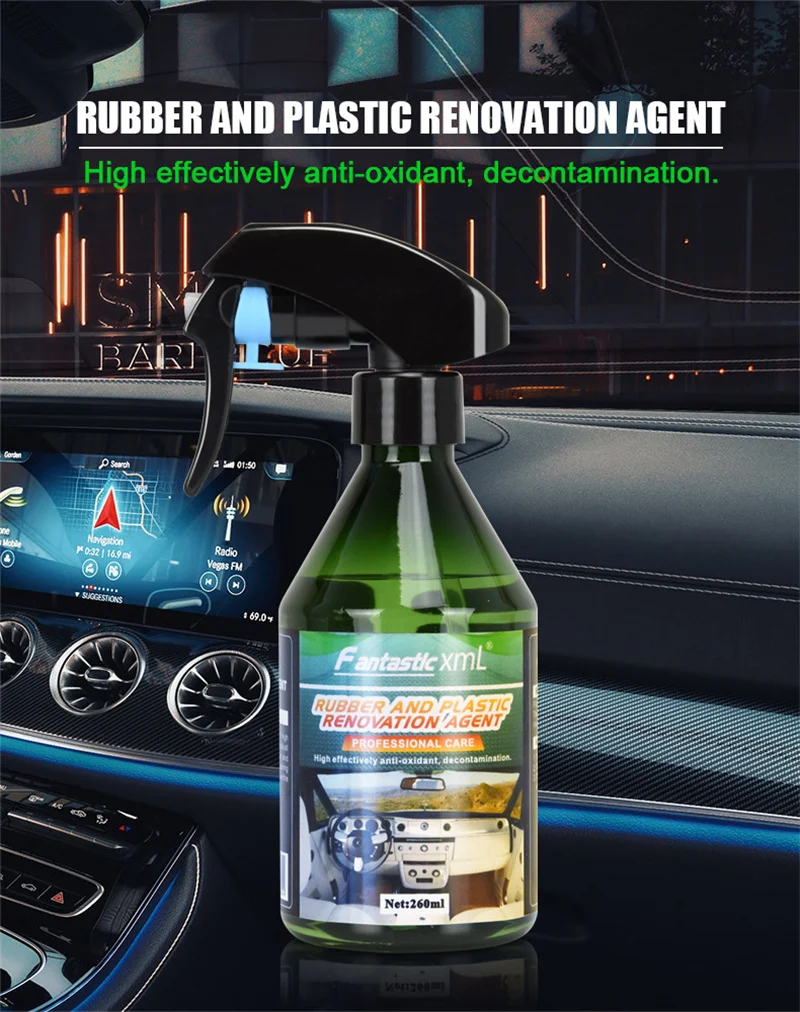 Auto Innen Gummi Kunststoff Runderneuerung Mittel 260ml Auto-Dashboard  Leder Scratch Reparatur Reinigung Agent Automobil Zubehör