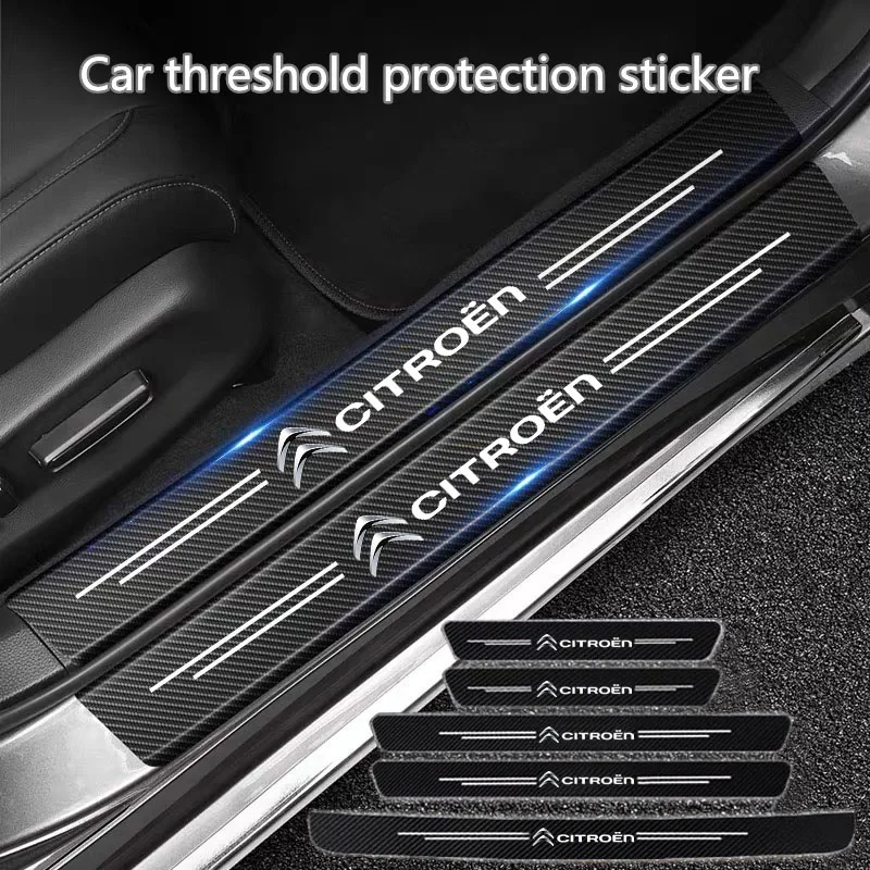 Carbon Fiber Car Sill Protector Strip - Stylish Automotive Threshold Sticker