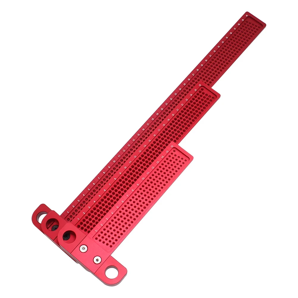 Holzbearbeitung Scribe 60-400mm T-typ Lineal Loch Anreißen Lineal Aluminium Legierung Linie Zeichnung Kennzeichnung Gauge DIY mess Werkzeuge – Detail 7