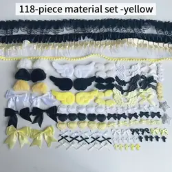 Elegant Black & Pink Lace DIY Craft Accessories Set - Handmade Collection (Yellow)