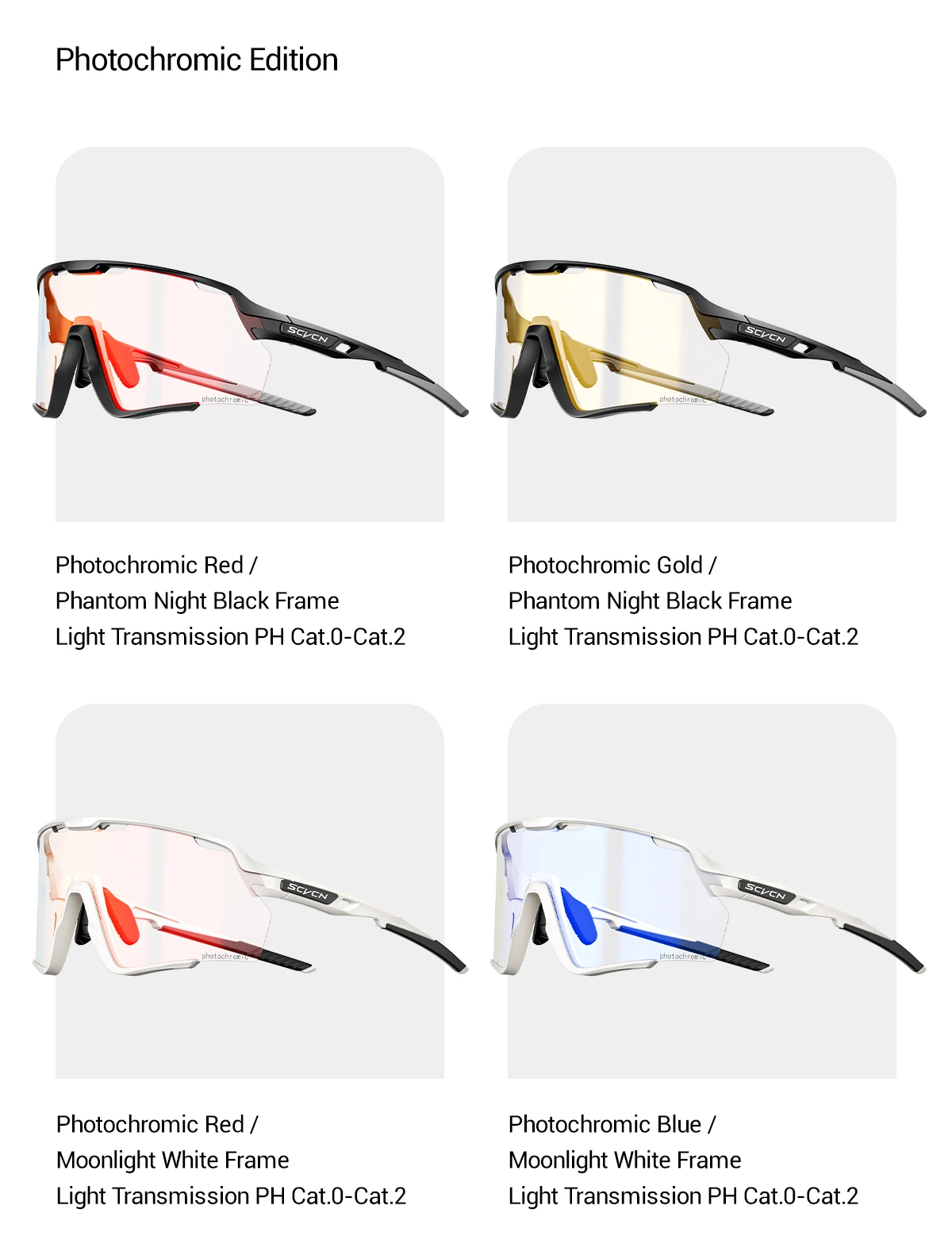 SCVCN Wander- und Kletterbrille, Outdoor Photochrome Fahrradbrille für Männer und Frauen, Sport-Radbrille, MTB UV400 Schutzbrille – Detail 17
